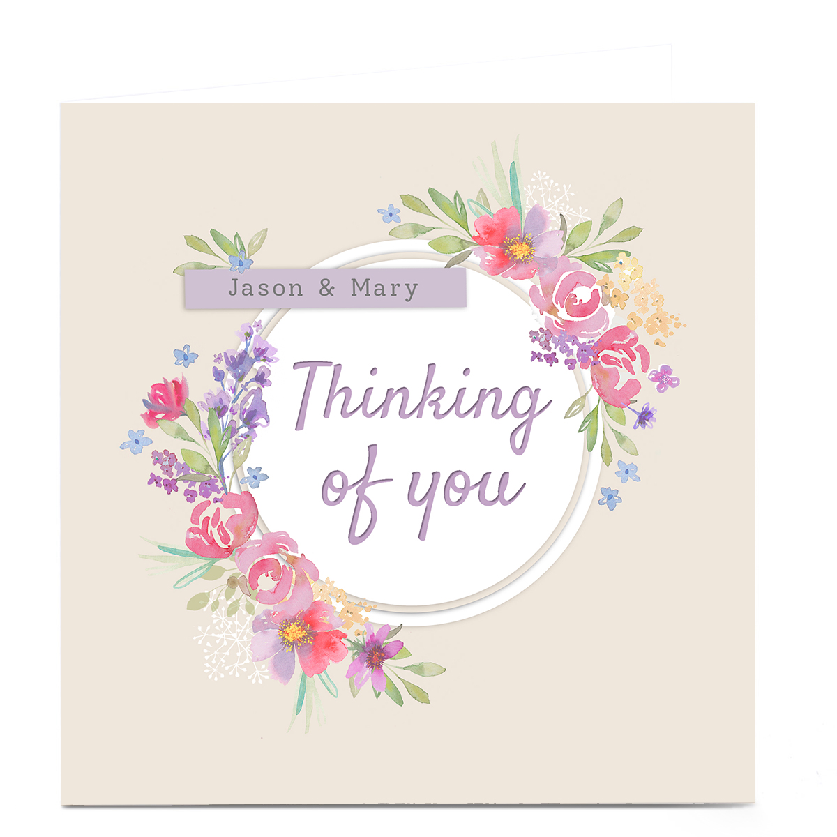 Personalised Kerry Spurling Thinking Of You Card - Floral
