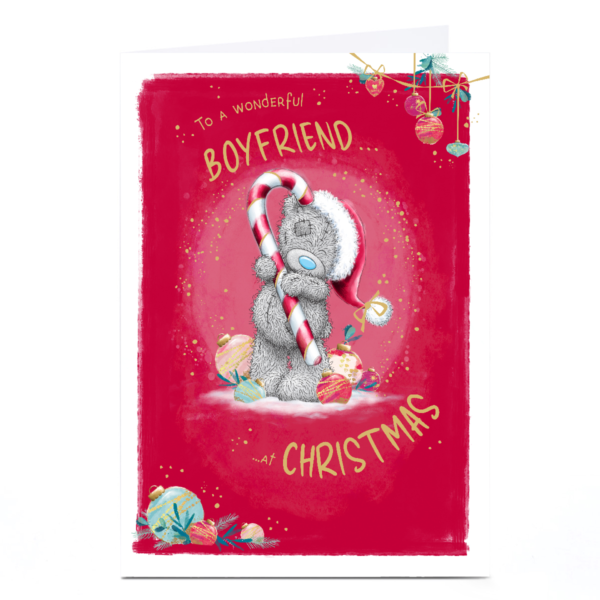 Personalised Tatty Teddy Christmas Card - To a Wonderful Boyfriend