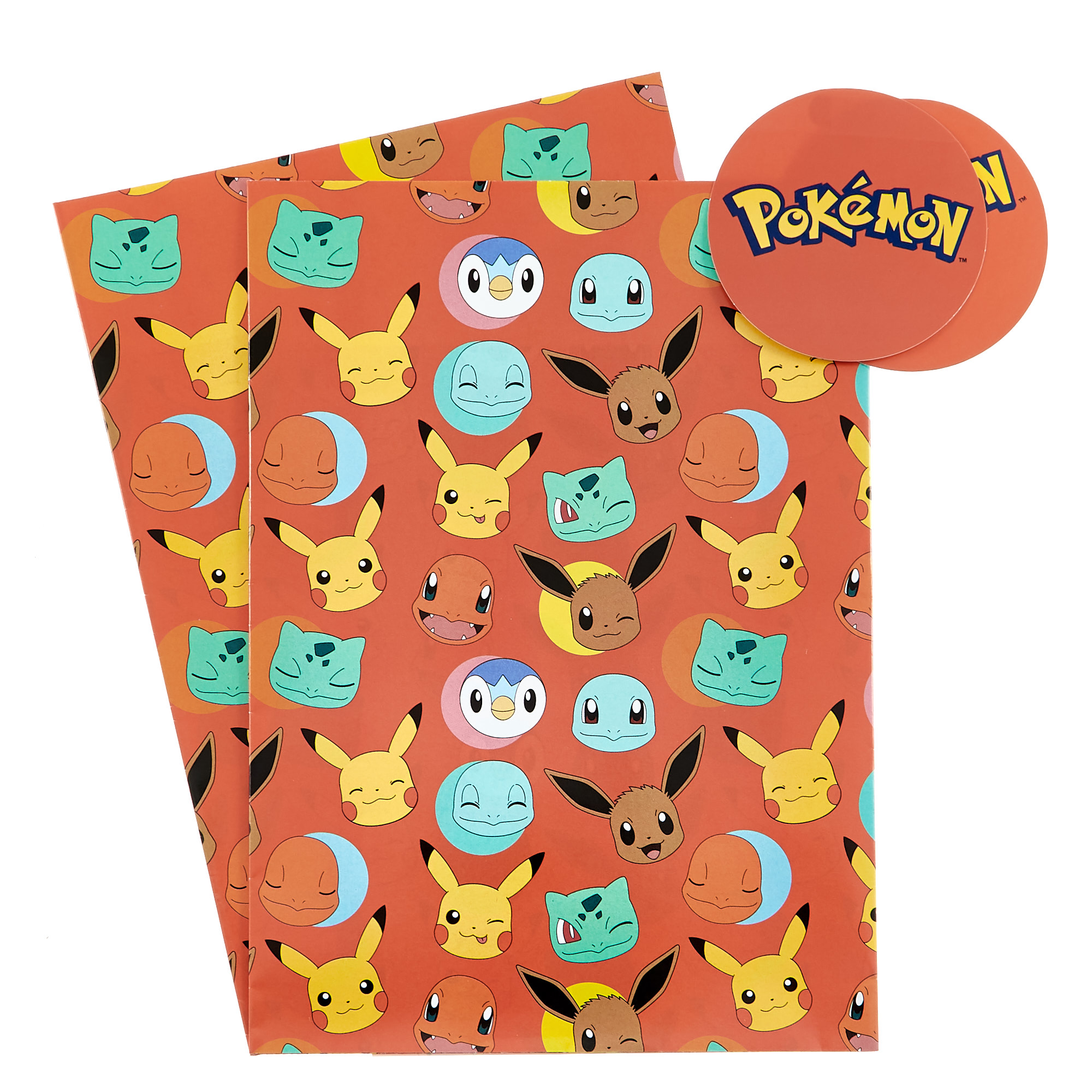 Pokémon Wrapping Paper & Gift Tags - Pack of 2 