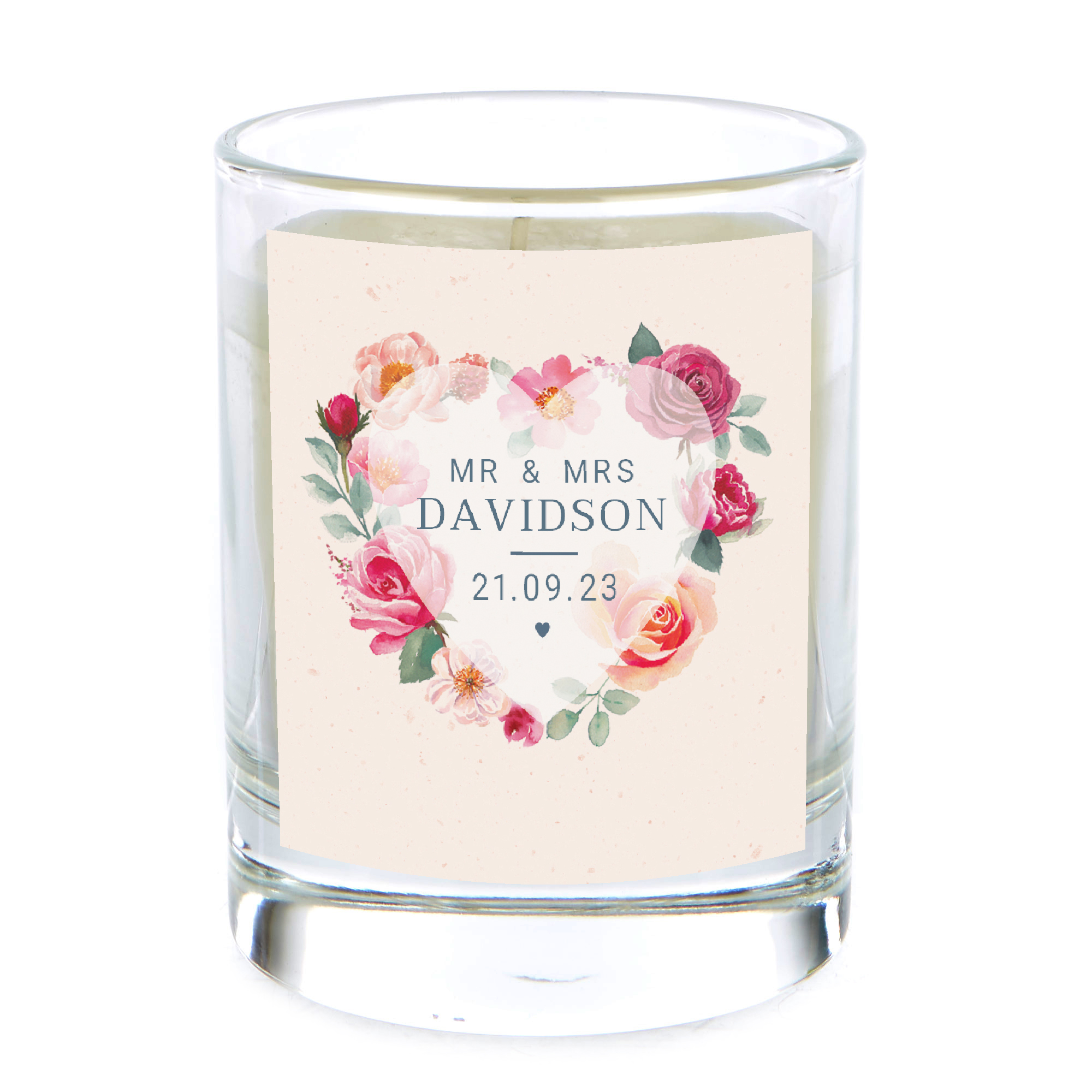 Personalised Pomegranate & Cashmere Scented Candle - Wedding Day
