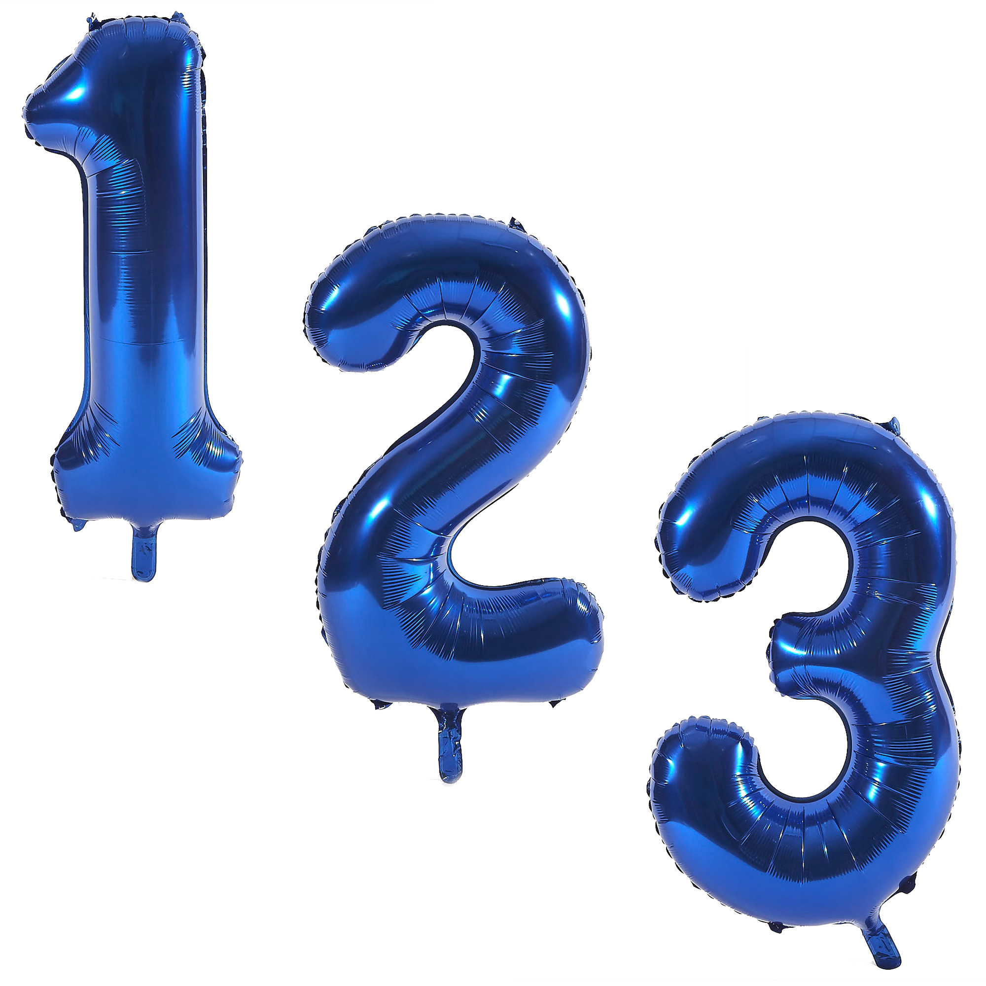 Blue Giant Number Helium Balloons 0-9 - DEFLATED