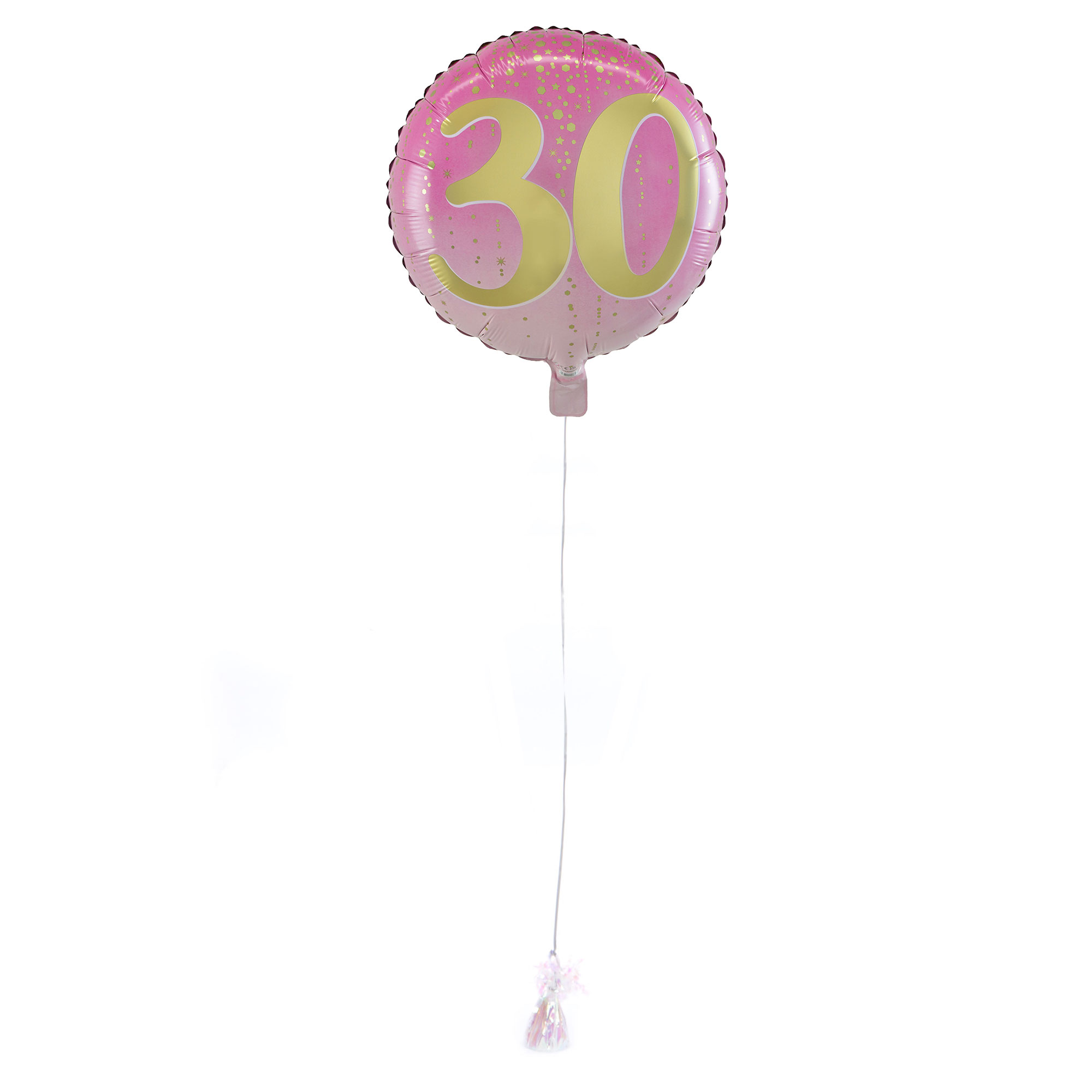 Pink & Gold 30th Birthday Balloon & Lindt Chocolates - FREE GIFT CARD!