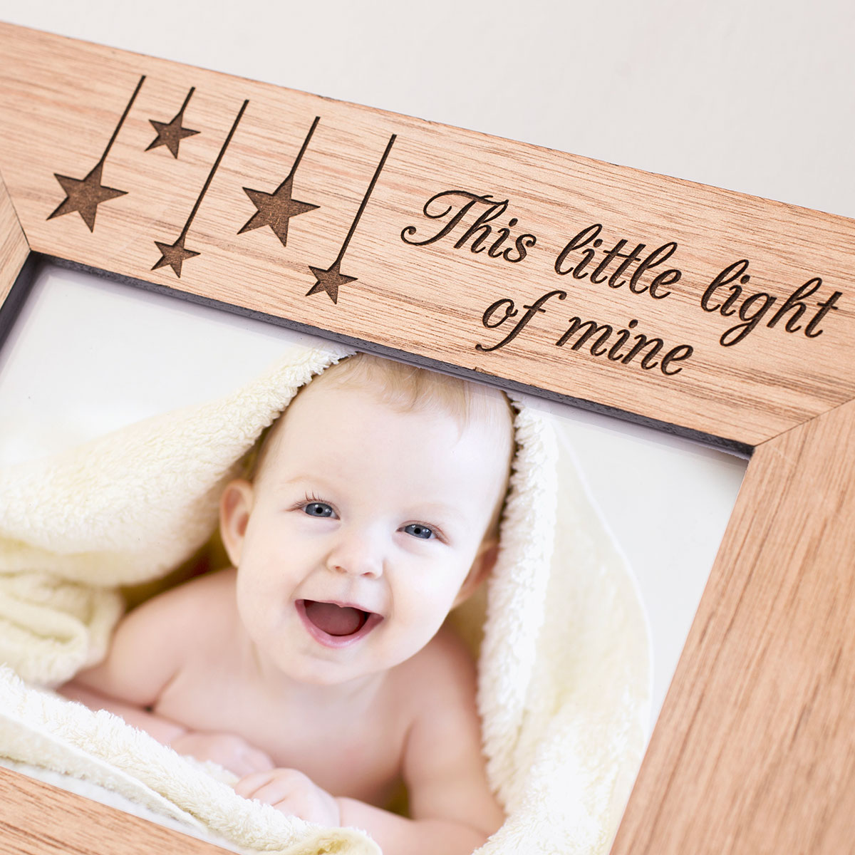 Personalised Engraved Wooden Photo Frame - Little Light Of Mine