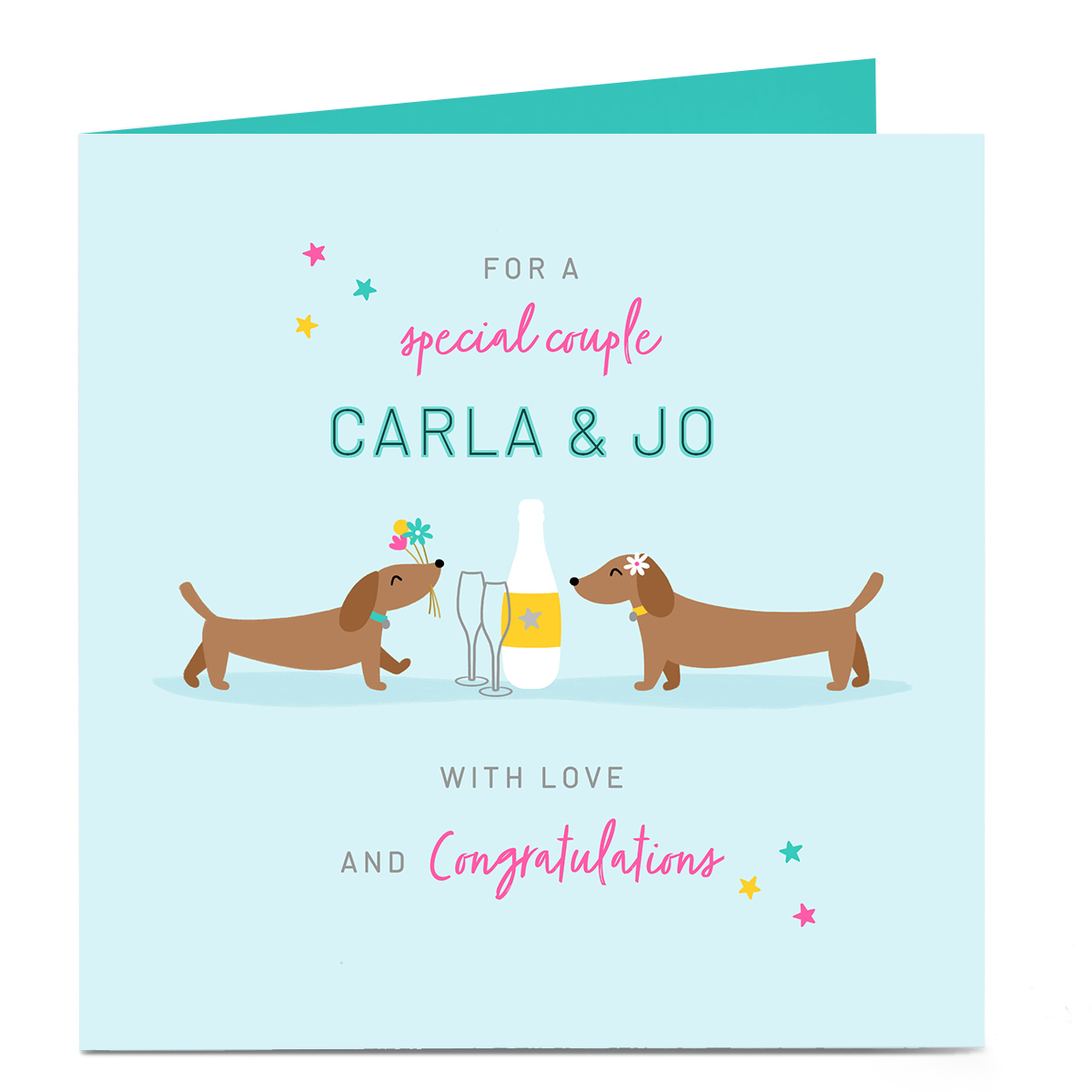 Personalised Congratulations Card - Sausage Dog Couple