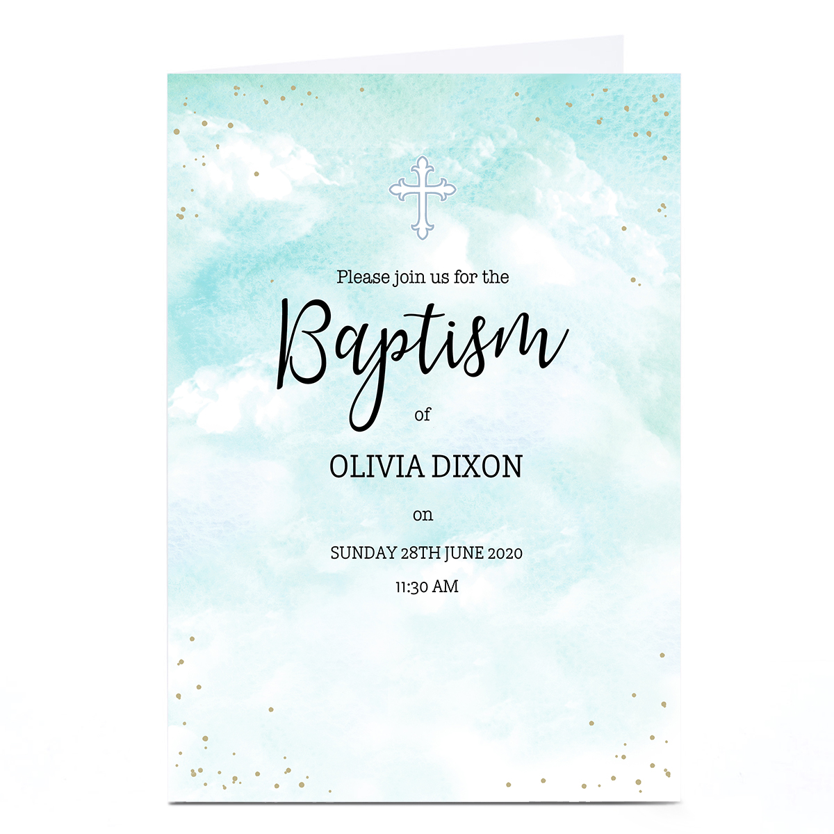 Personalised Baptism Invitation - Pastel Clouds