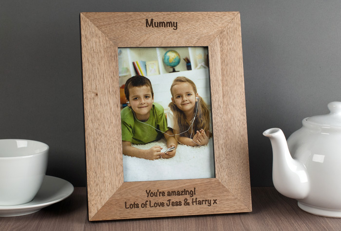 Engraved Wooden Photo Frame Portrait Photo Gettingpersonal Co Uk