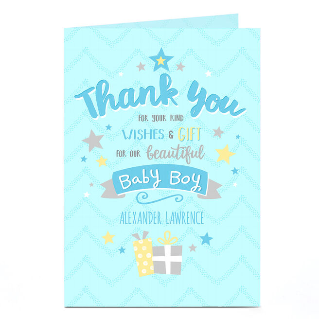 Personalised Thank You Card - For The Baby Boy Gifts