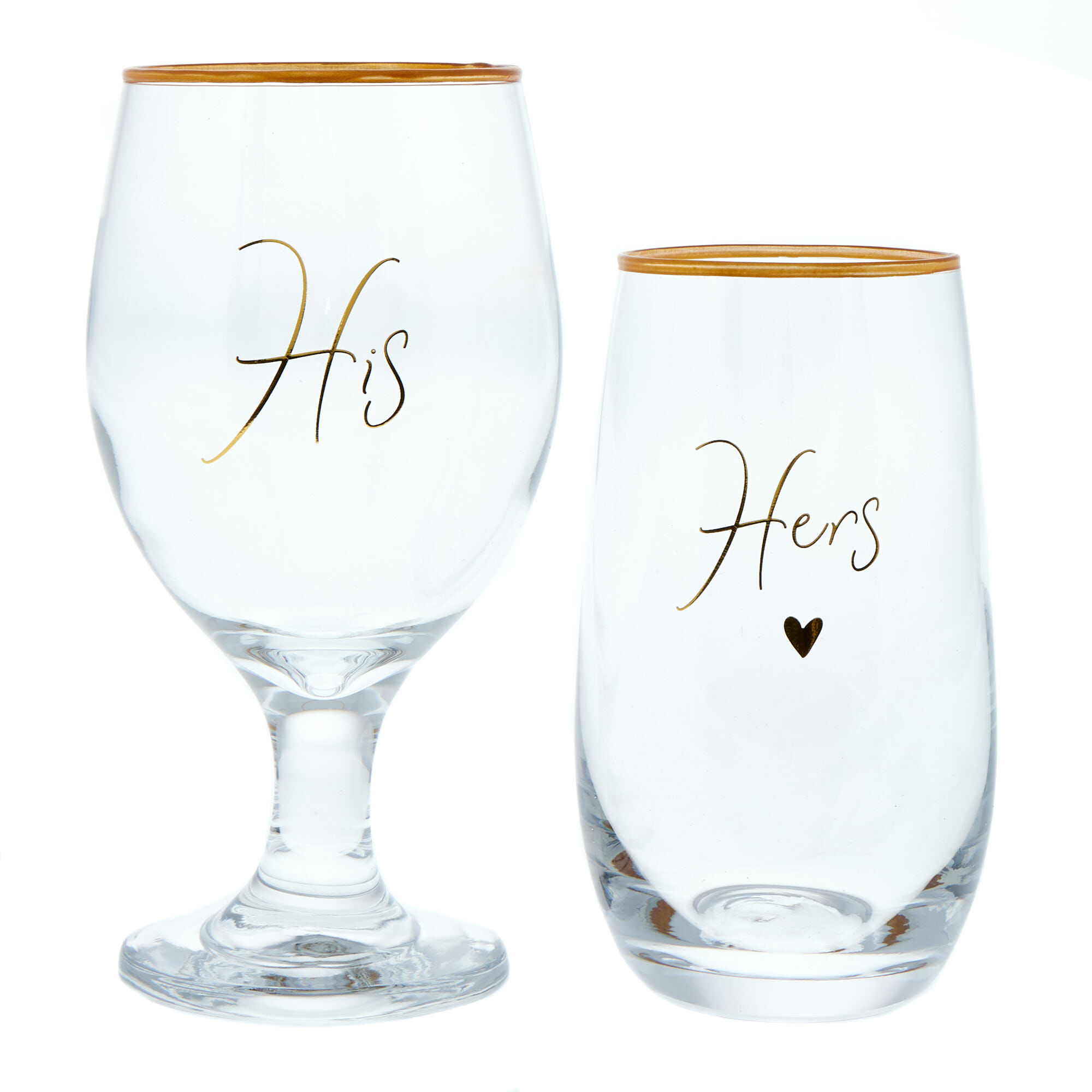 Buy His Hers Drinking Glasses Gift Set for GBP 7.99 Card Factory UK