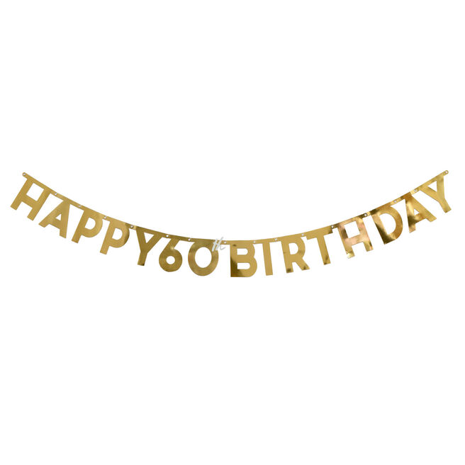 Gold Happy 60th Birthday Letter Banner