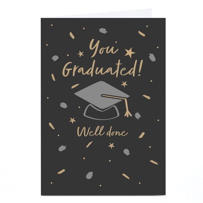 Personalised Graduation Card - Well Done Mortarboard