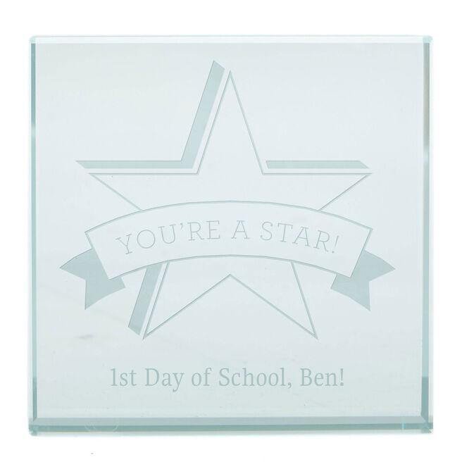 Personalised Engraved Glass Token - 1st Day of School