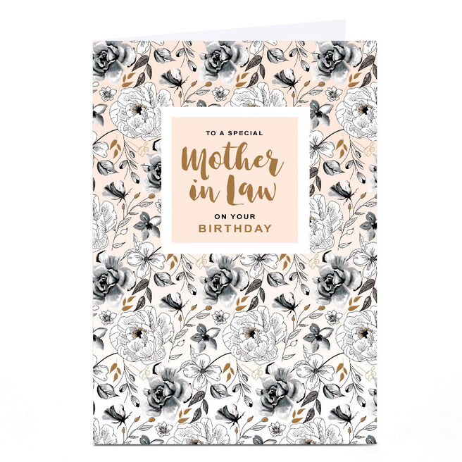 Personalised Birthday Card - Peach Florals, Special Mother In Law