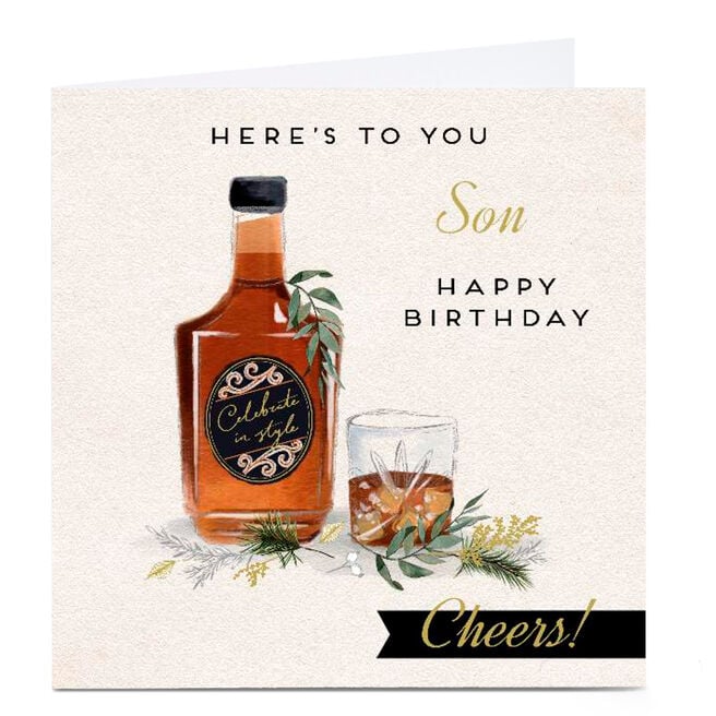 Personalised Birthday Card - Here's To You, Son