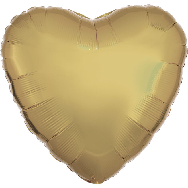 Metallic White Gold 18-Inch Heart-Shaped Foil Helium Balloon