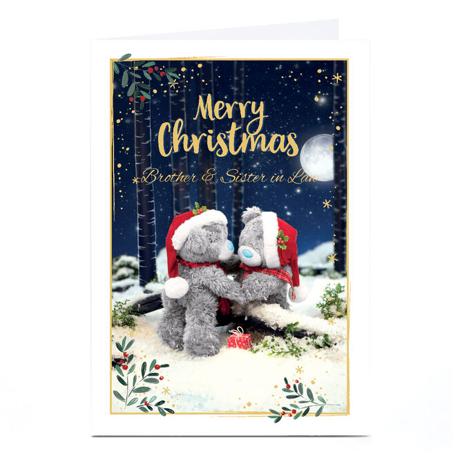 Personalised Tatty Teddy Christmas Card - Teddy Couple, Brother and Sister in Law