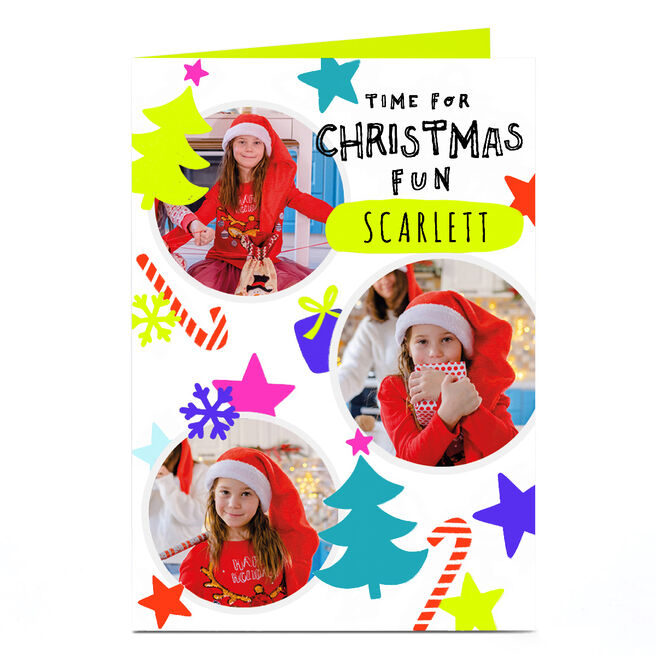 Photo Christmas Card - Time For Christmas Fun, Any Name