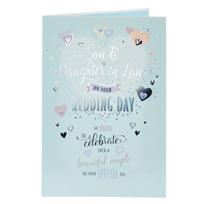 Son & Daughter In Law So Proud Wedding Card