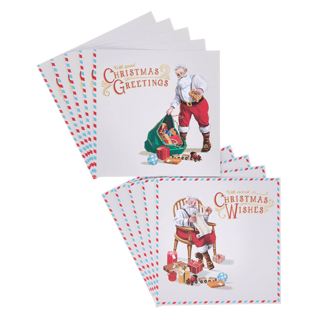 16 Charity Christmas Cards - Classic Santa (2 Designs)