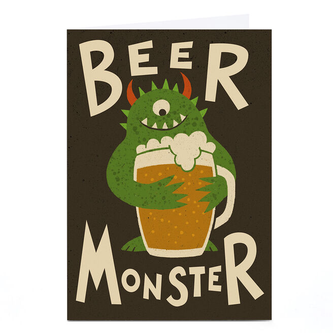 Personalised Tin Bath Card - Beer Monster