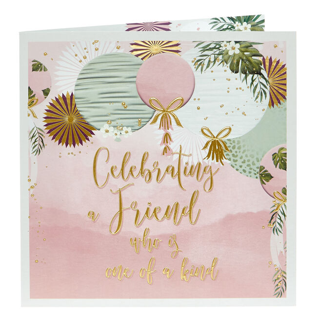 Platinum Birthday Card - Celebrating A Friend