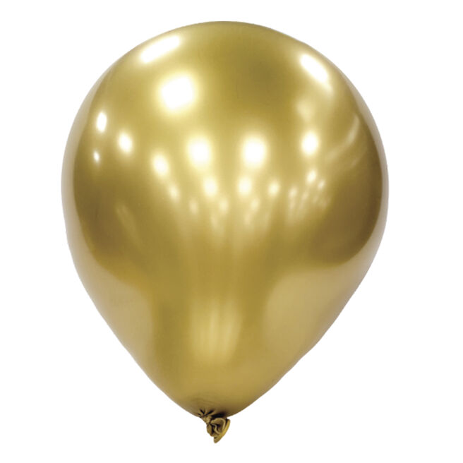 Platinum Gold Metallic Latex Balloons - Pack Of 12