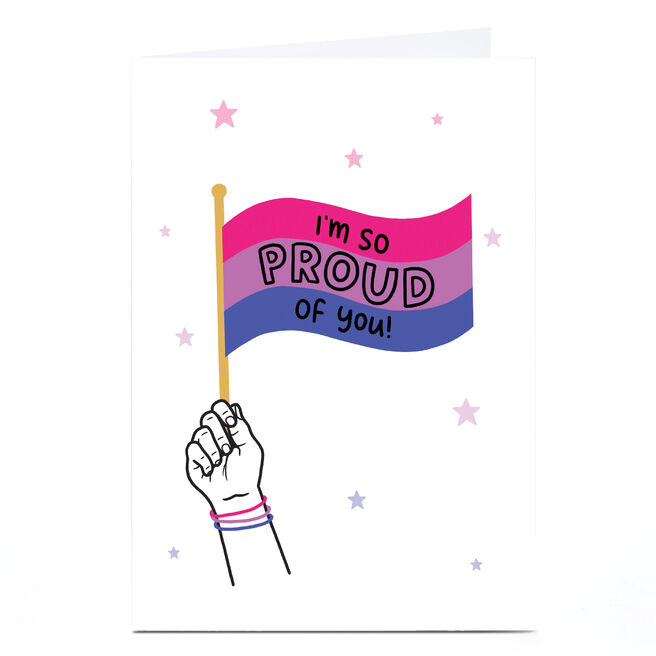 Personalised Blue Kiwi Pride Card - Bisexual Flag