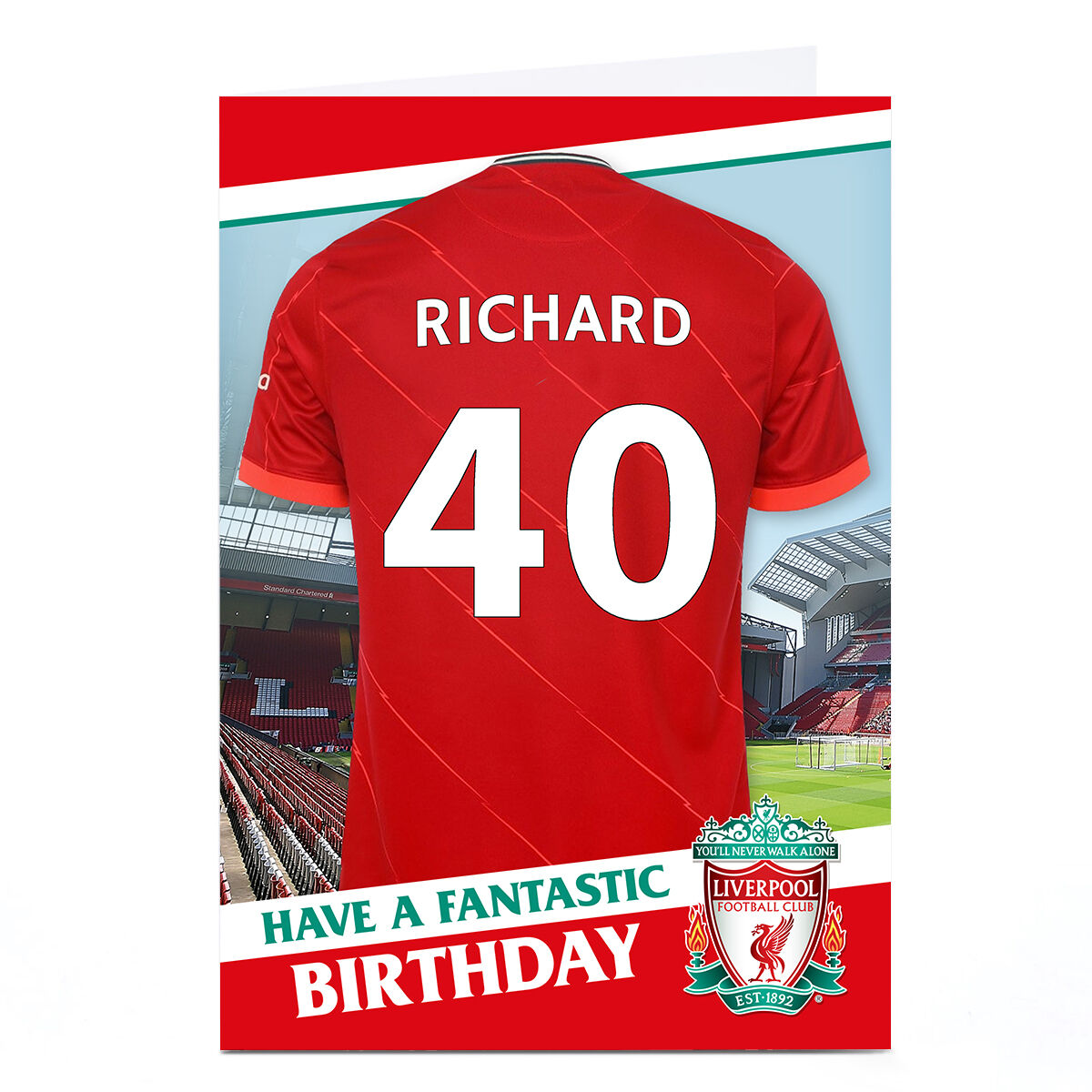 Personalised store lfc shirt