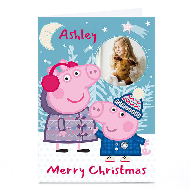 Photo Peppa Pig Christmas Card - Name & Photo