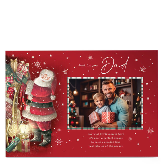 Photo Christmas Card - Traditional Santa Claus, Just for You Dad