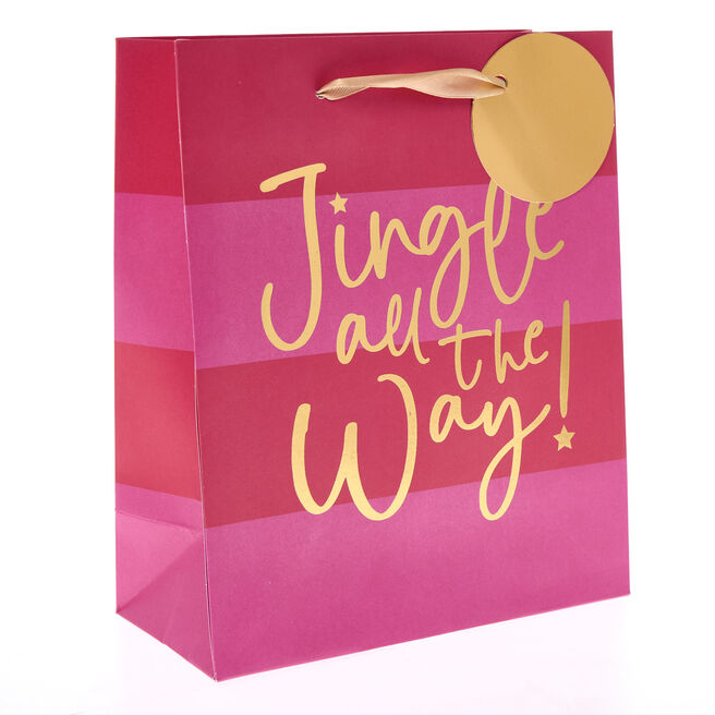 Jingle All The Way Medium Portrait Christmas Gift Bag