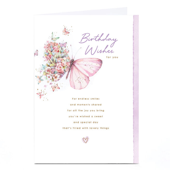 Personalised Birthday Card - Butterfly Birthday Wishes For You 