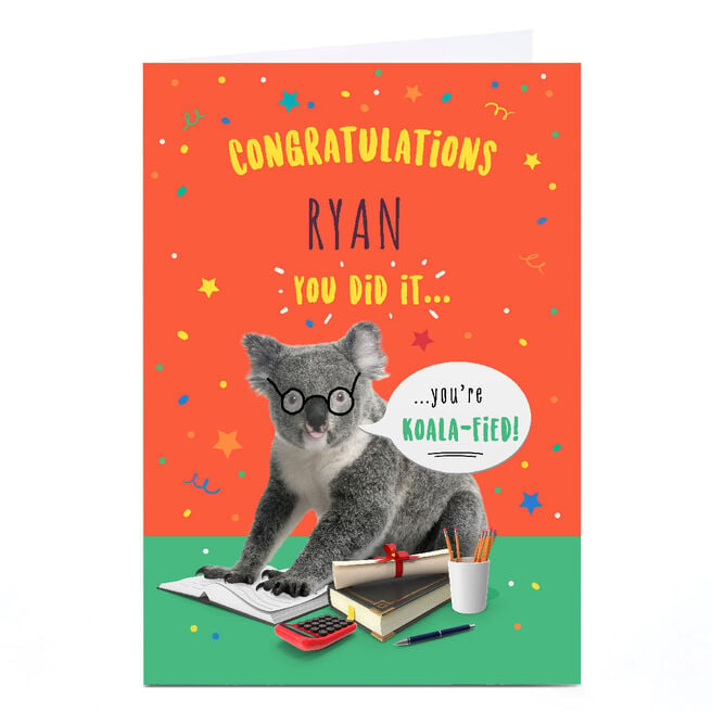 Personalised Congratulations Exam card - You're Koala -fied!