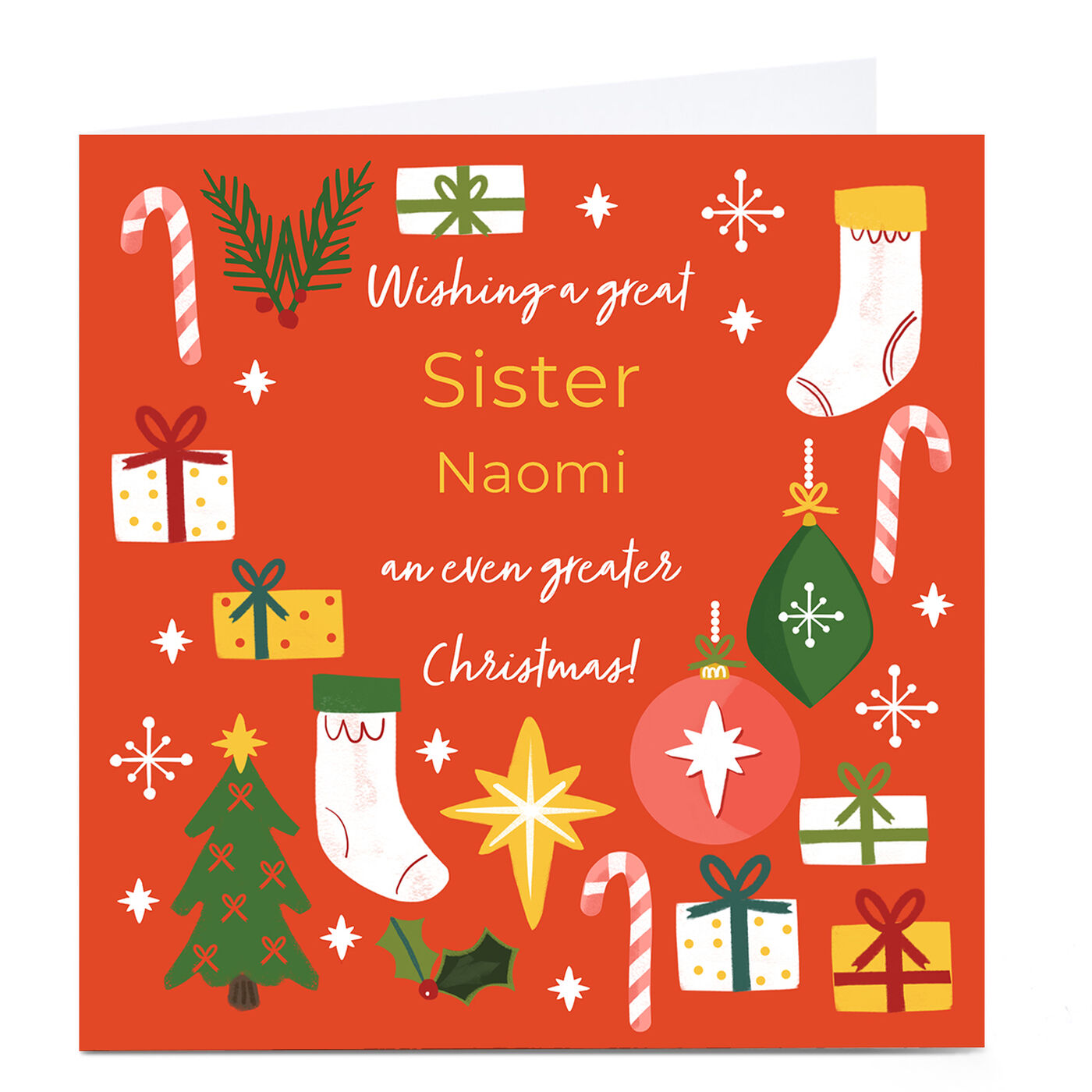 Buy Personalised Christmas Card Presents And Candy Canes Sister For 1582
