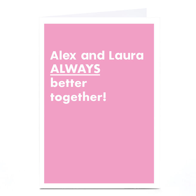 Personalised Hello Munki Valentine's Day Card - Better Together