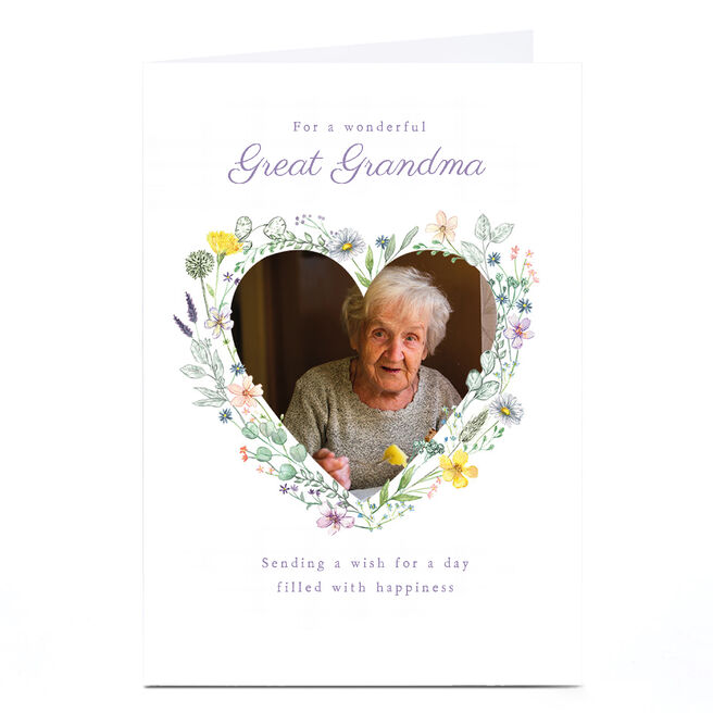 Photo Upload Card - A Day Filled With Happiness, Great Grandma