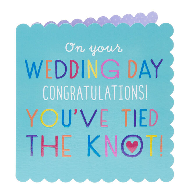 Tied The Knot Colourful & Bold Wedding Card 