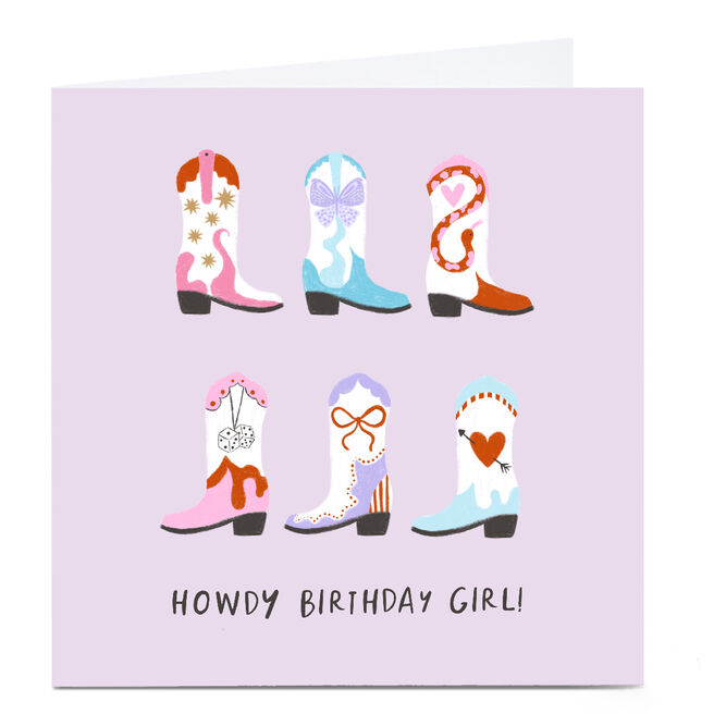 Personalised Birthday Card - Cowboy Boots