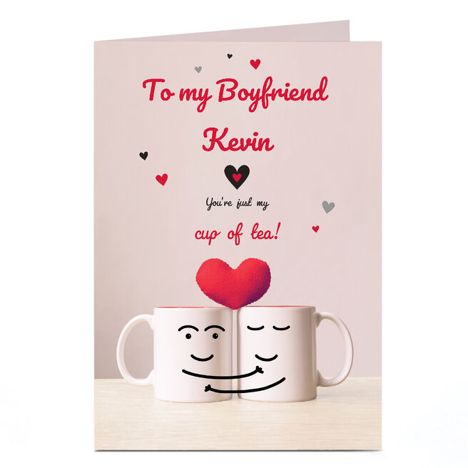 Personalised Valentine's Day Card - Cup of Tea Mugs