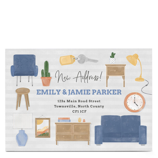 Personalised New Address Card - Home Interior