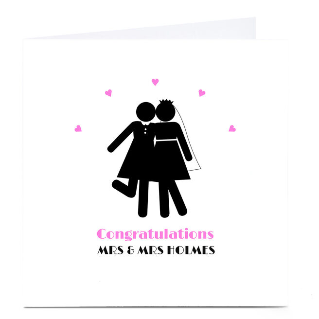 Personalised Wedding Card - Congratulations Mrs & Mrs