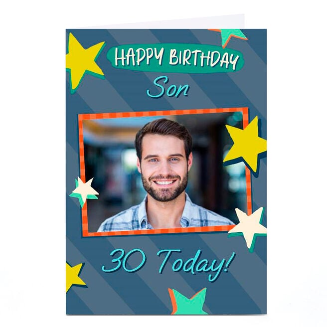 Photo 30th Birthday Card - Son, 30 Today Stars
