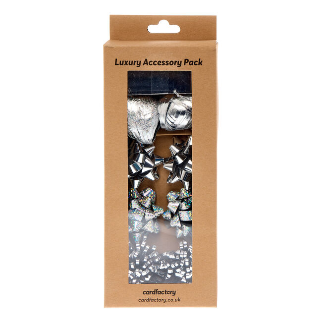 Silver Luxury Christmas Wrap Accessories Pack