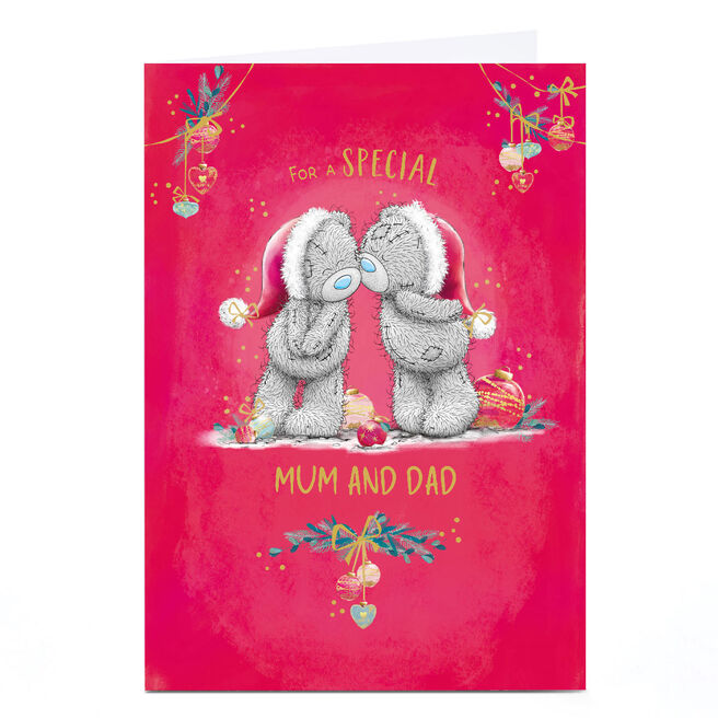 Personalised Tatty Teddy Christmas Card - For a Special Mum and Dad