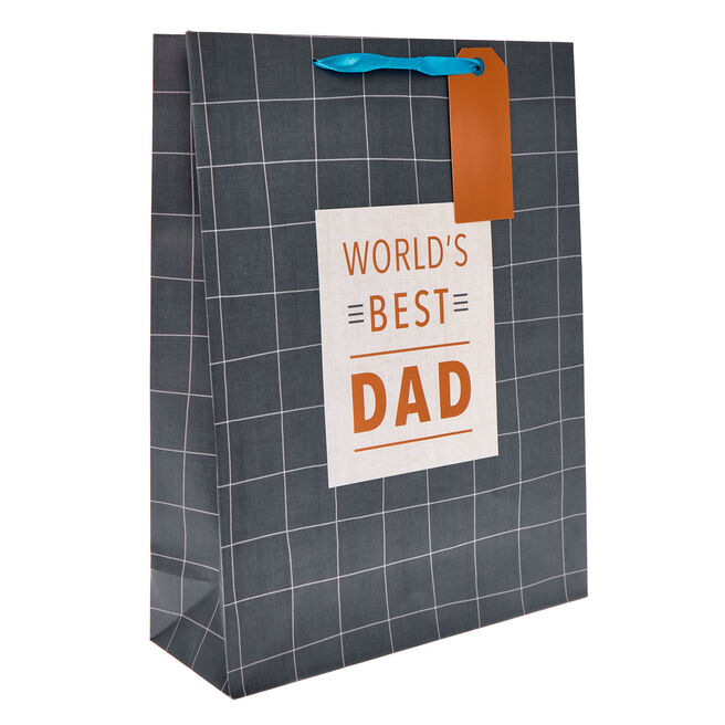 World’s Best Dad Extra Large Portrait Gift Bag