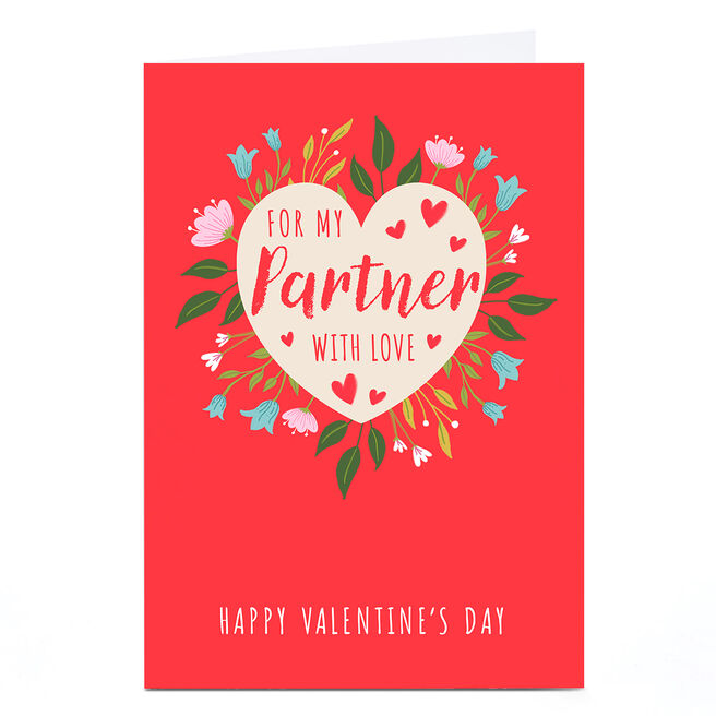 Personalised Dalia Clark Valentine's Day Card - Partner White Heart