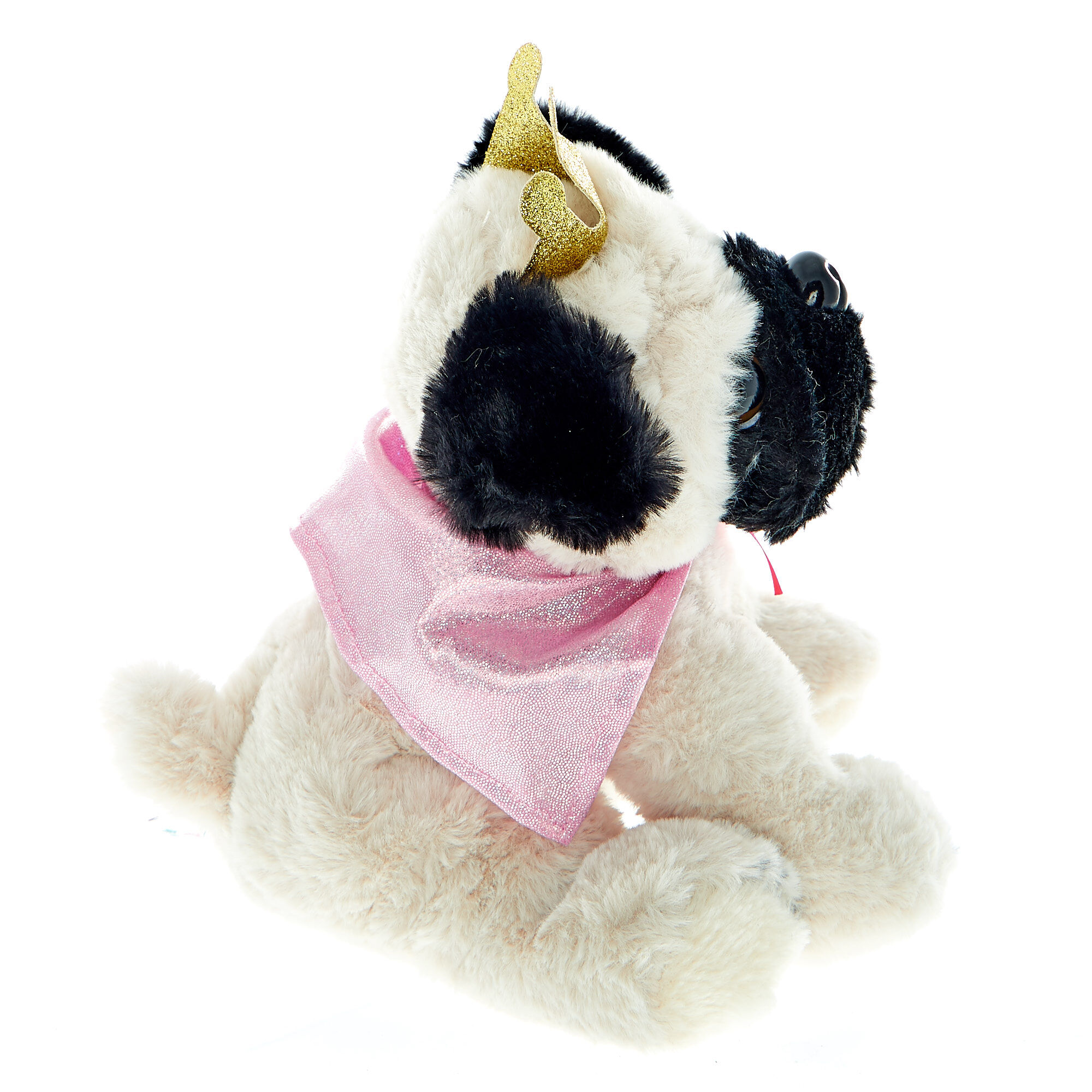 Pug soft toy card factory hotsell