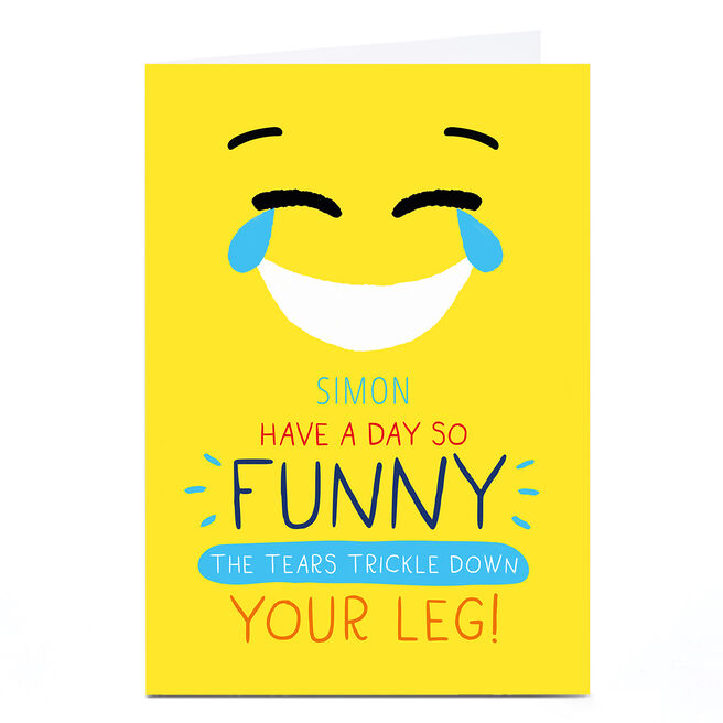 Personalised Smiley Happy People Birthday Card - A Day So Funny
