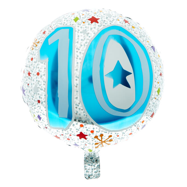 18-Inch Starry 10th Birthday Foil Helium Balloon