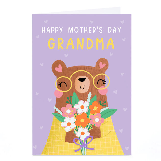 Personalised Jess Moorhouse Mother's Day Card - Cute Bear, Grandma