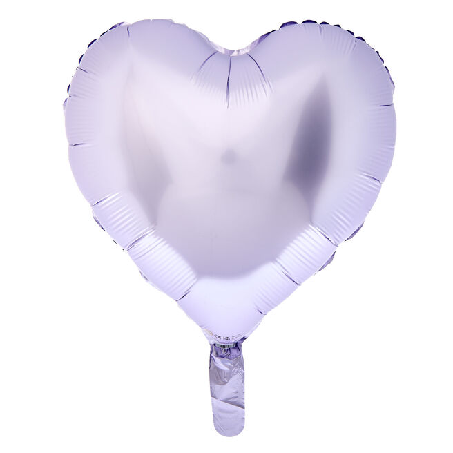 Silk Lustre Heart Lilac 18-Inch Foil Helium Balloon